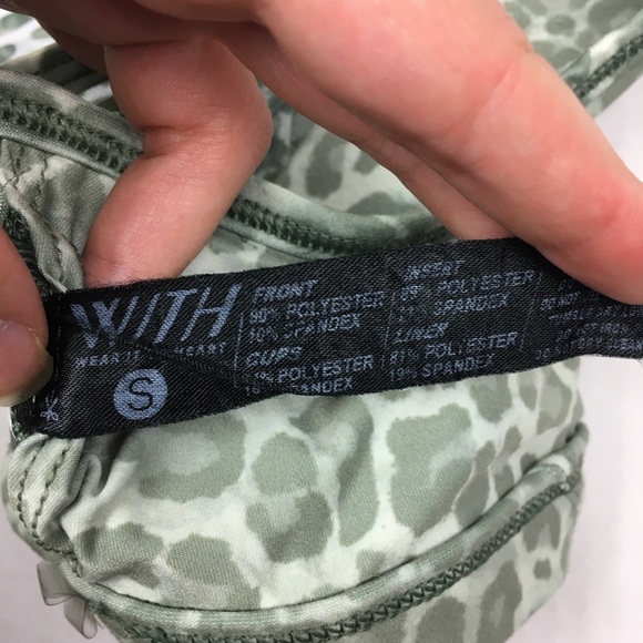 Peloton WITH Green Leopard Sports Bra Size Sm - Picture 6 of 7